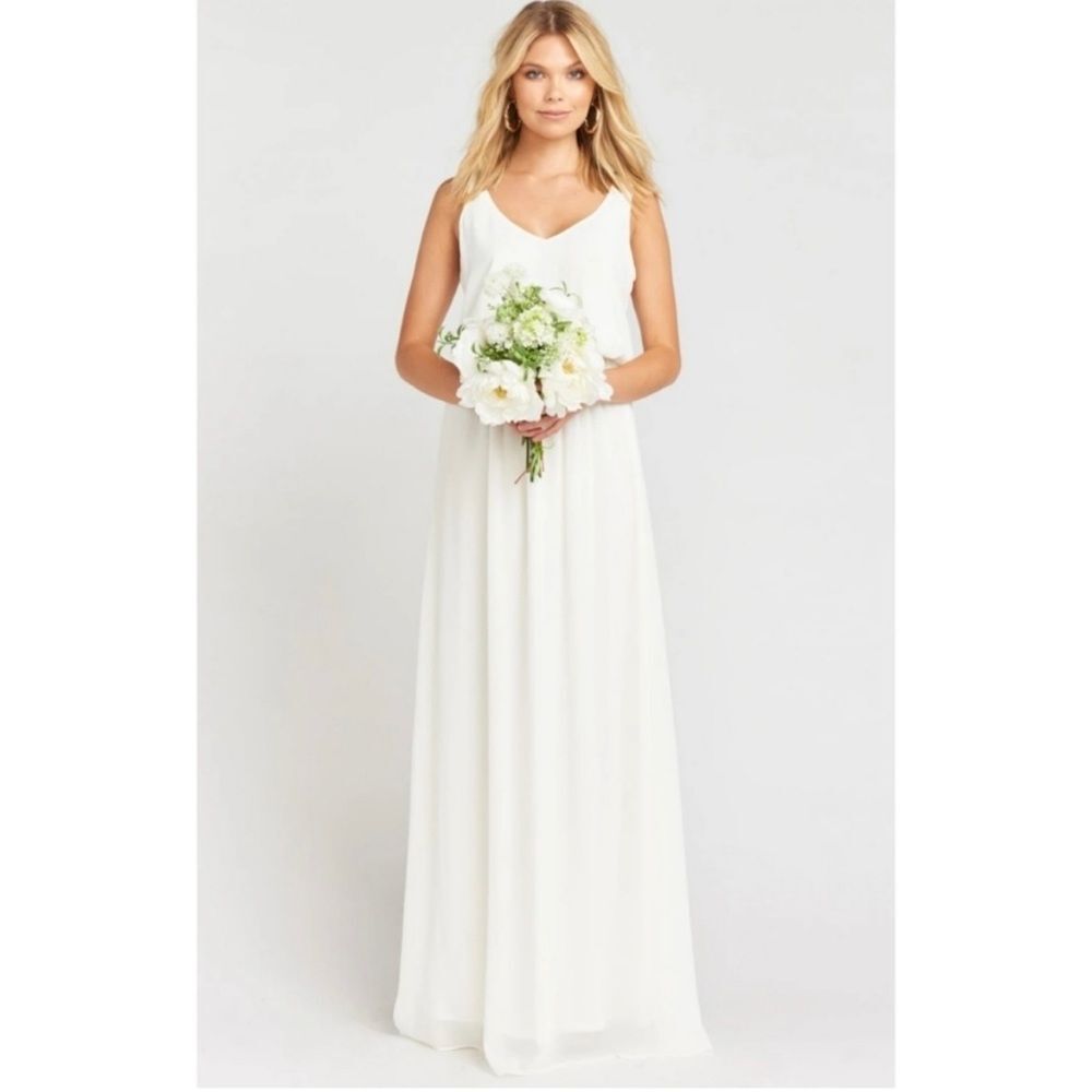 Show Me Your Mumu Kendall Maxi Dress Wedding cake Chiffon White NWT Small